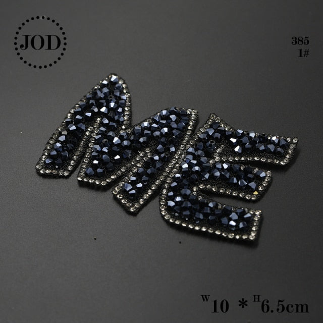 Rhinestone Shine Crown Iron on Patches for Clothing Bead Decorative Clothes Patch Crystal Applique Diamond Sewing Stickers JODc