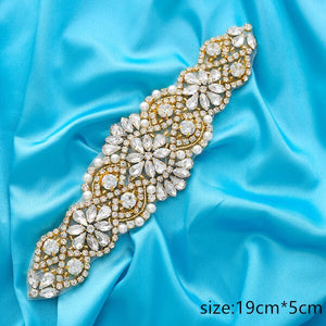 Crystal Wedding Belt Pearl Bridal Belt Rhinestones Sash For Bridal Accessories Silver Gold and Rose Gold Only Applique NZUK