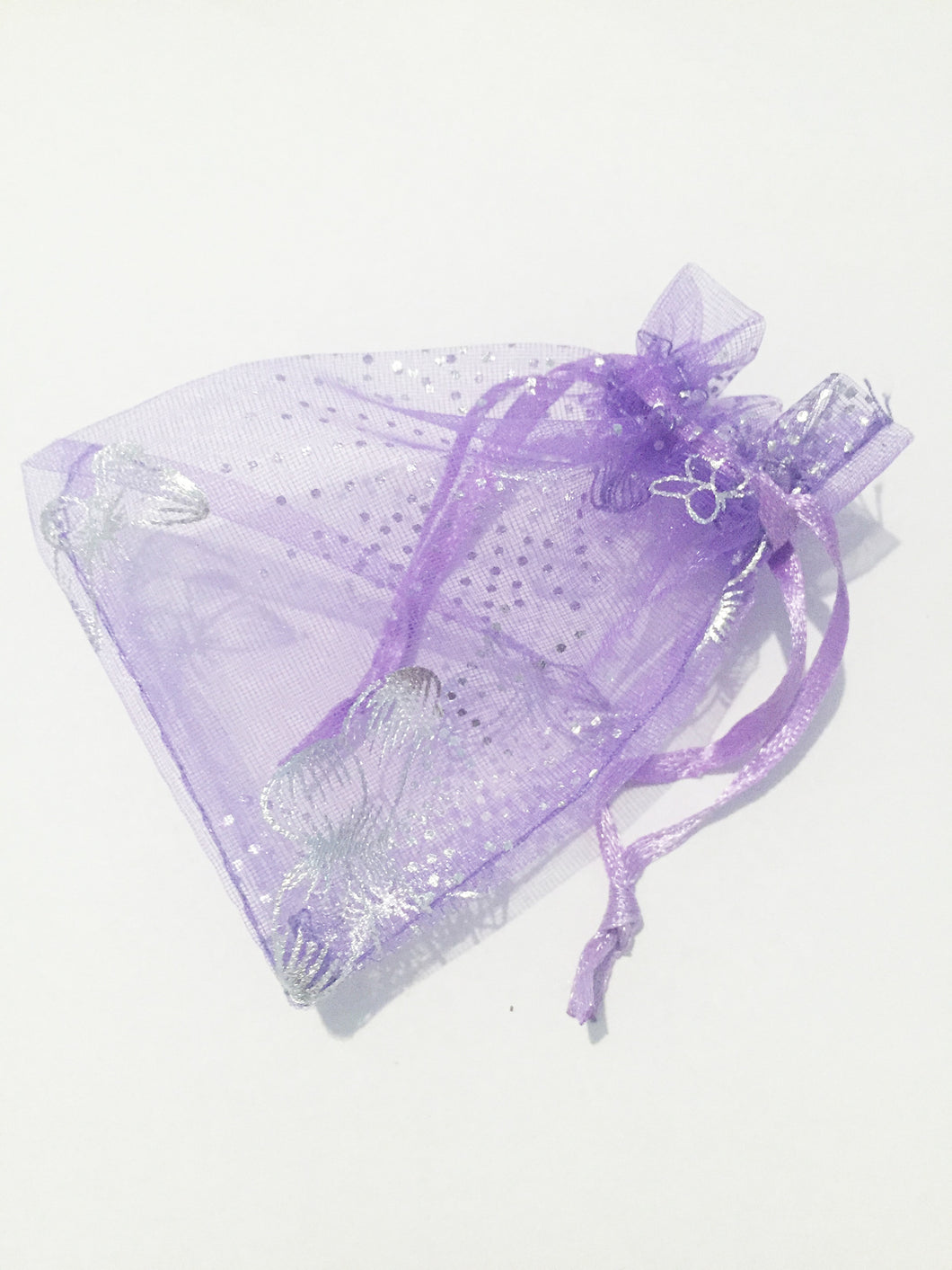 Purple Butterfly Organza Jewellery Pouch/ Gift Bag